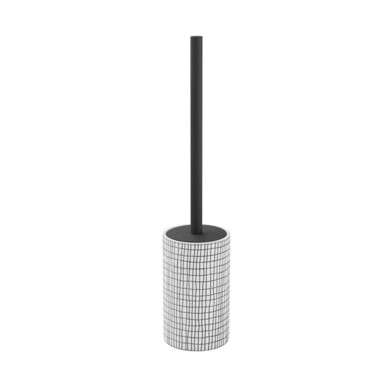 Toiletbørste Blenny Hvid/Sort Silikone Fritstående 43 cm