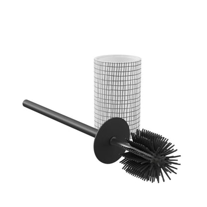 Toiletbørste Blenny Hvid/Sort Silikone Fritstående 43 cm