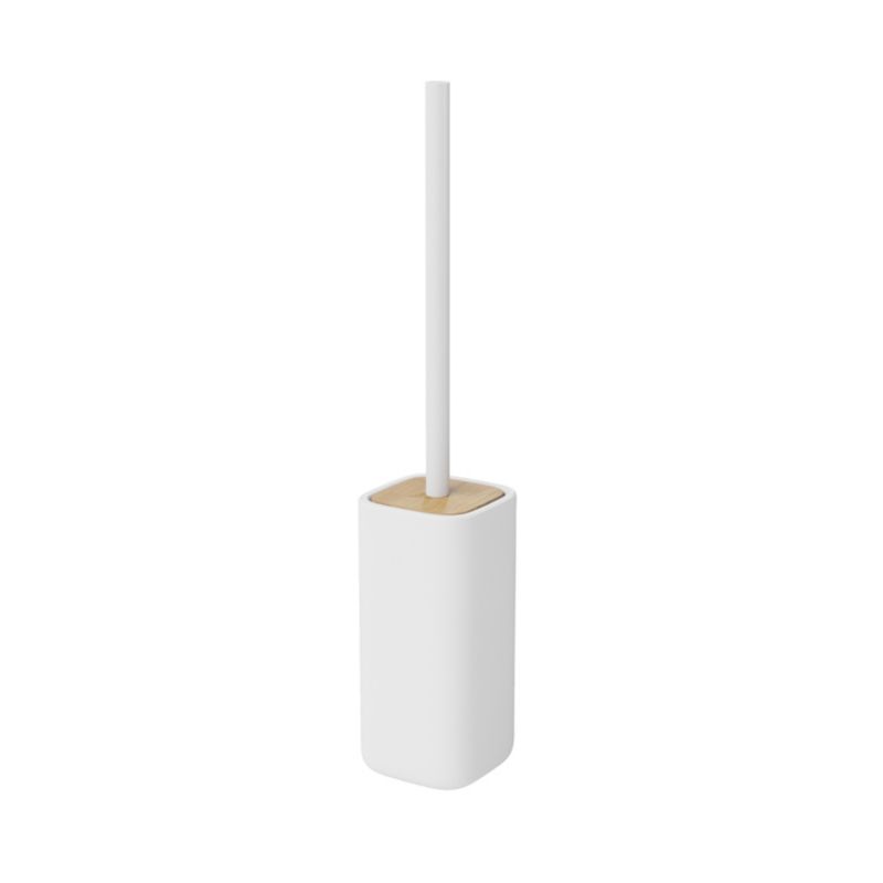 Toiletbørste Cervia Hvid Keramik og Bambus 44 cm | 5059340719153