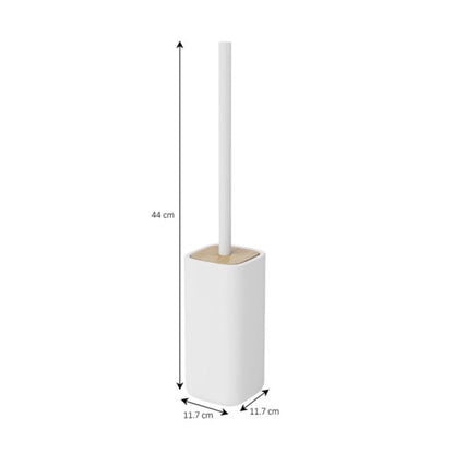 Toiletbørste Cervia Hvid Keramik og Bambus 44 cm | 5059340719153
