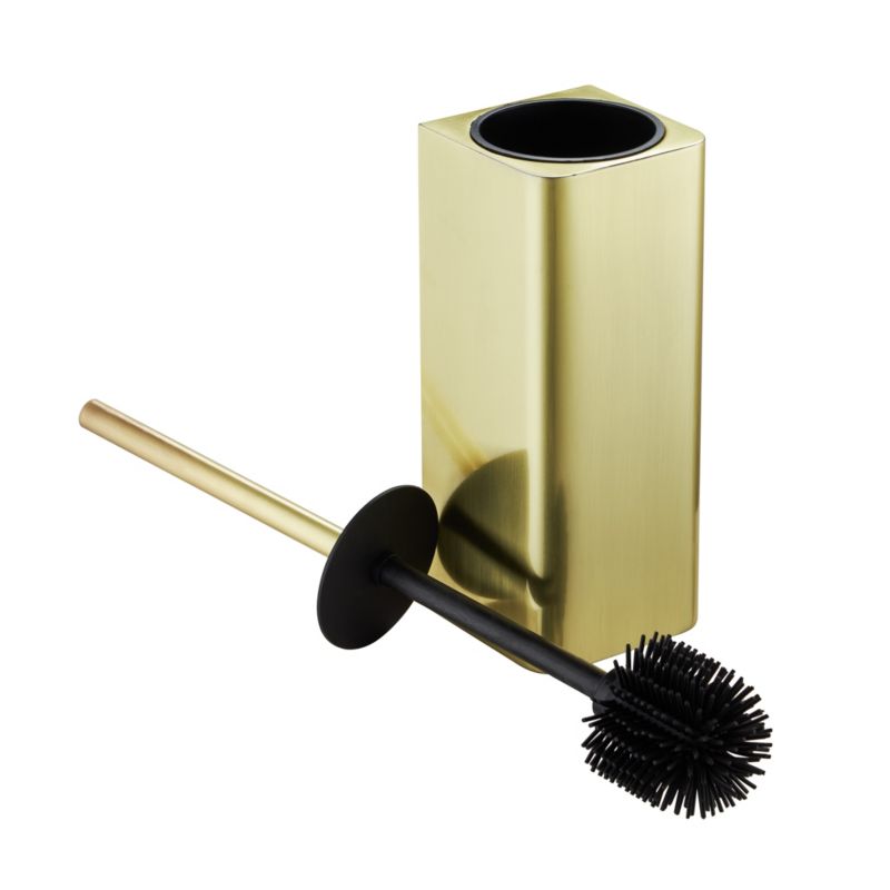 Toiletbørste med Holder Guldbørstet Stål 100 mm 445 mm