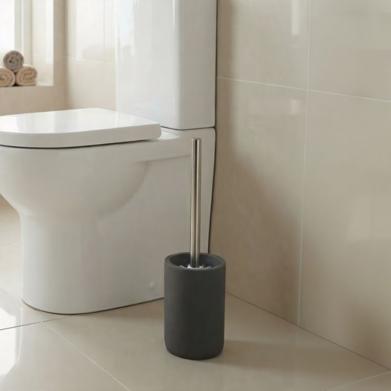 Toiletbørste Jubba Grå Mat Stål Fri Stående 5059340218090