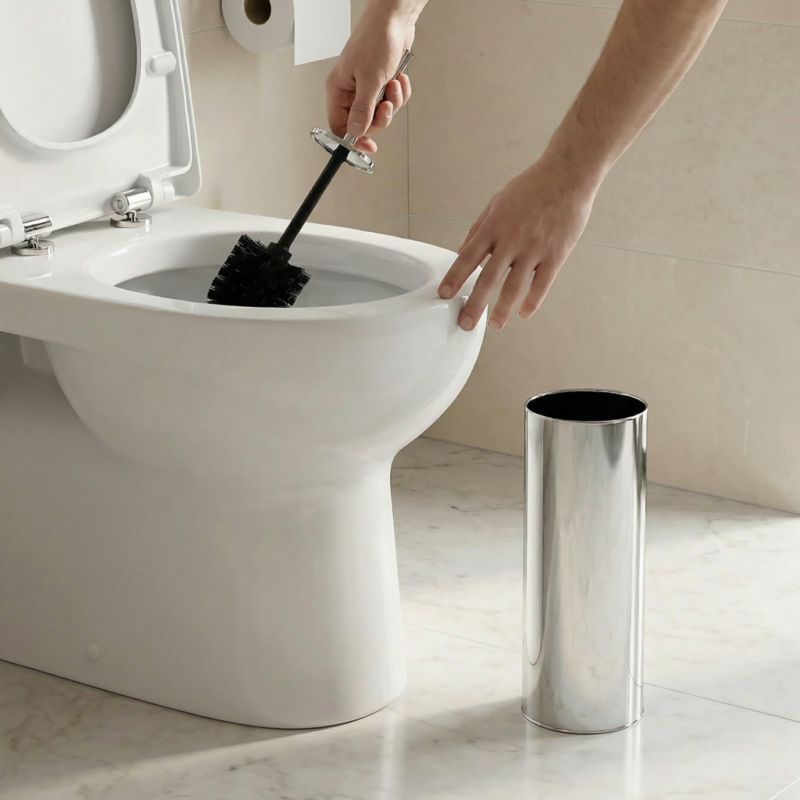 Toiletbørste Koros 9,5x45 cm Krom | 5059340203515