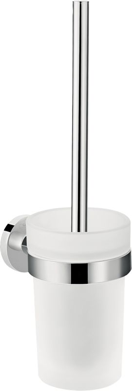 Toiletbørste Universal Vægmonteret Krom med Glasbeholder 355 mm