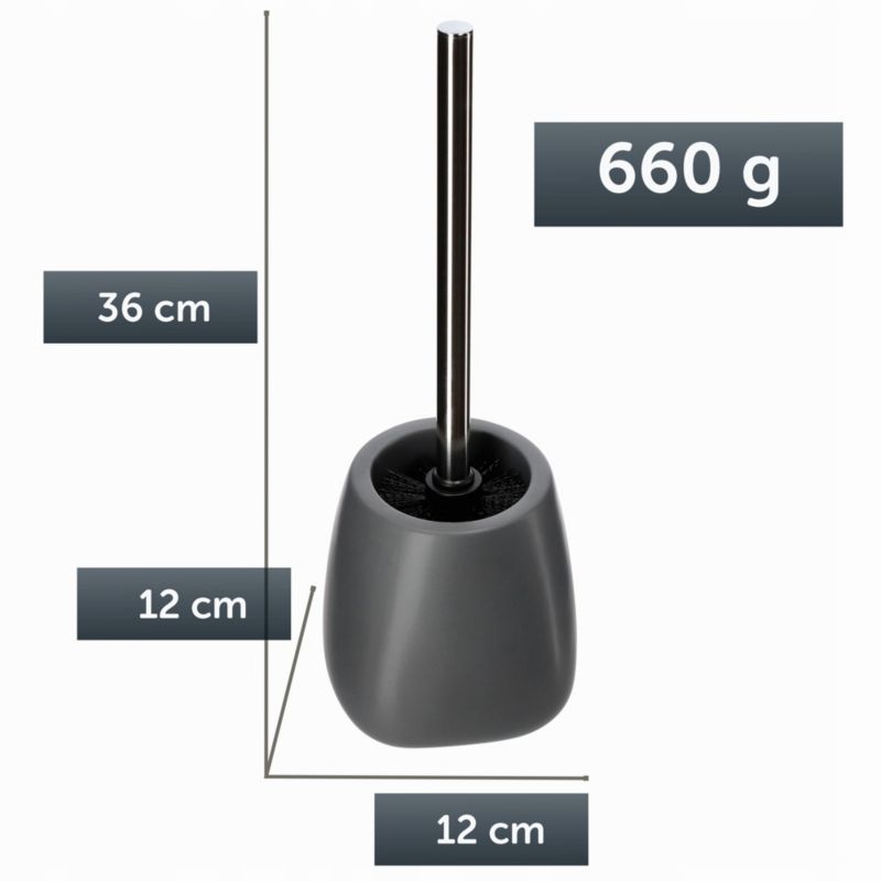 Toiletbørste Keramisk Oval Grå 24,5 cm 5903699408292