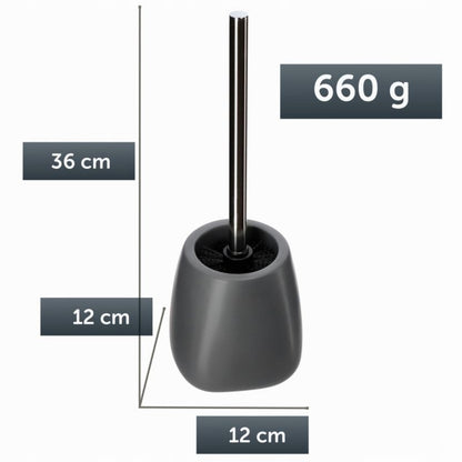 Toiletbørste Keramisk Oval Grå 24,5 cm 5903699408292