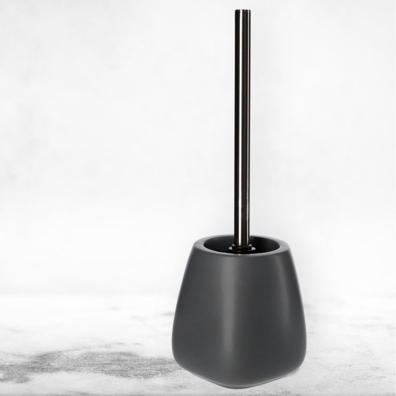 Toiletbørste Keramisk Oval Grå 24,5 cm 5903699408292