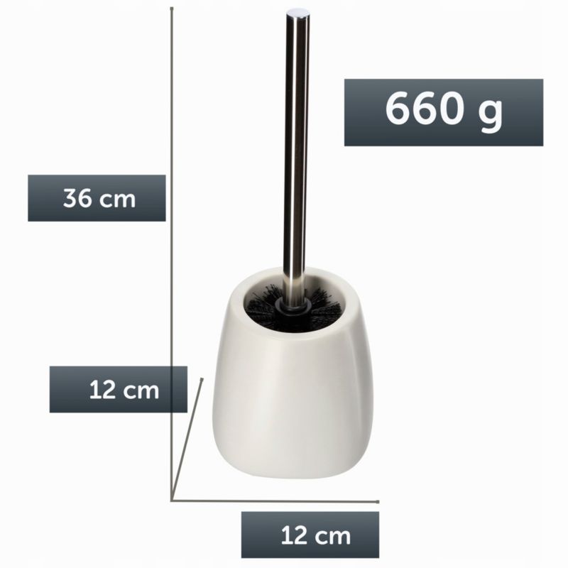 Toiletbørste Keramisk Hvid 11x11x24,5 cm