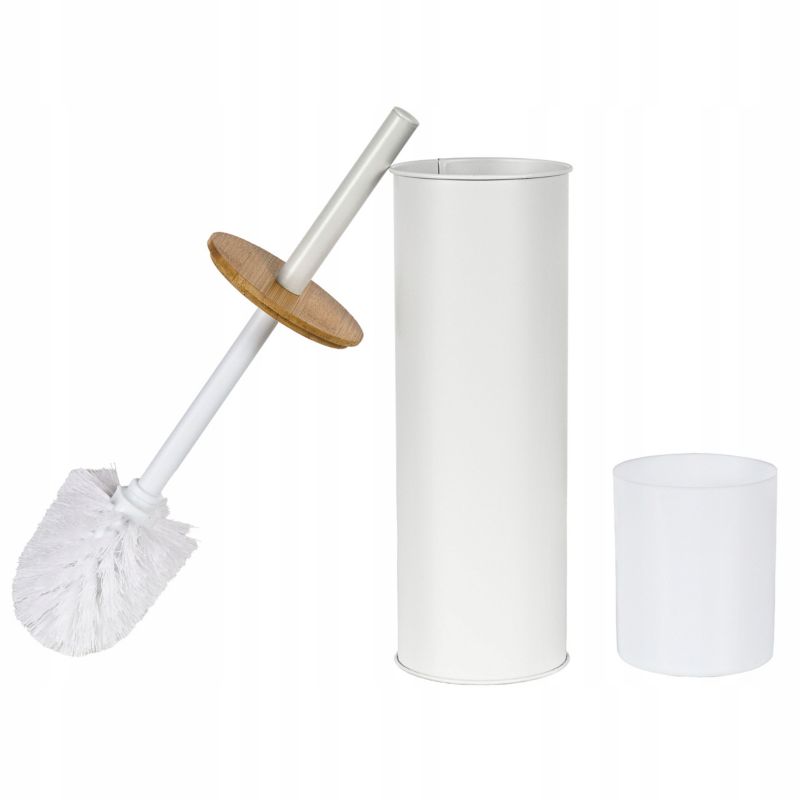 Toiletbørste Hvid 9,5x38,5 cm med Bambuslåg