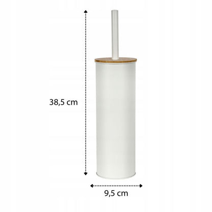 Toiletbørste Hvid 9,5x38,5 cm med Bambuslåg