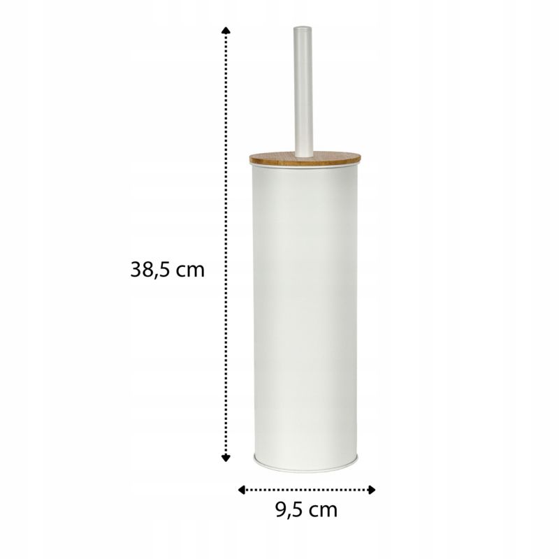 Toiletbørste Hvid 9,5x38,5 cm med Bambuslåg