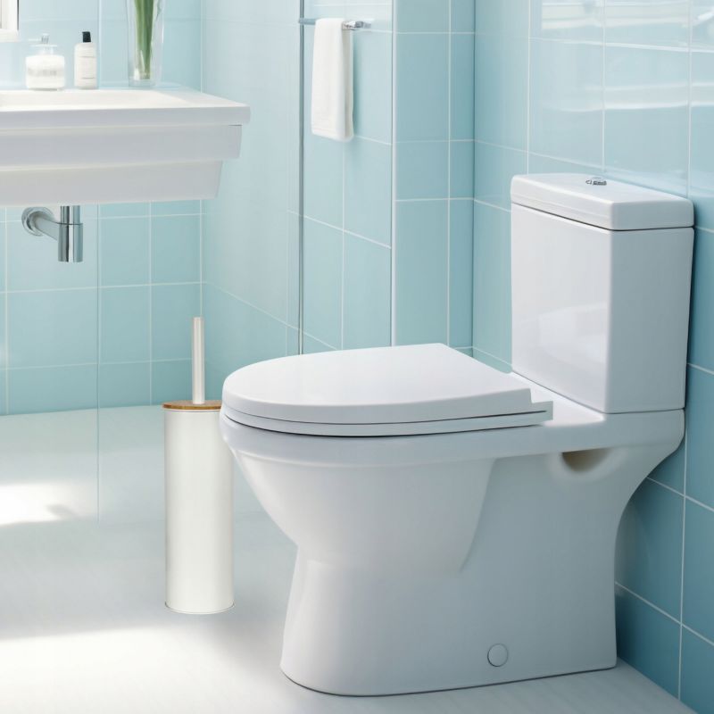 Toiletbørste Hvid 9,5x38,5 cm med Bambuslåg