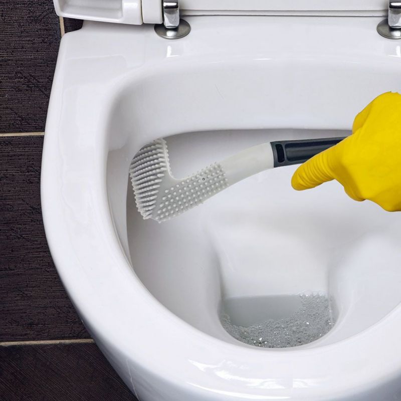 Væghængt Toiletbørste Selvrensende Sort Grå 1 stk.