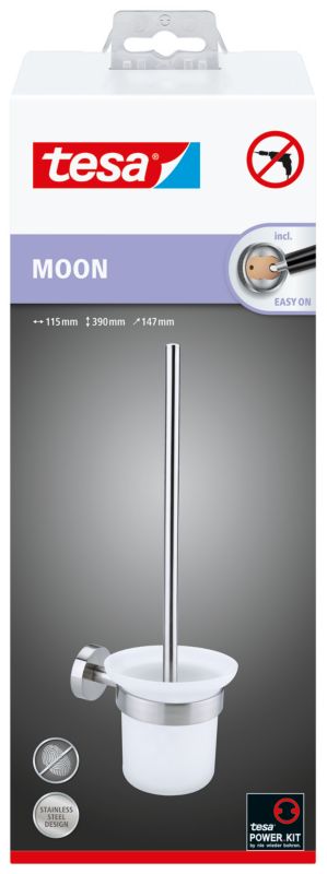 Tesa Moon wc-børste uden boring med Tesa® Power.Kit