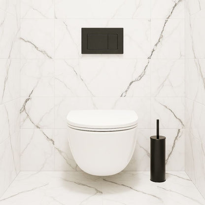 Silikone toiletbørste sort mat med metalbeholder 36,5 cm