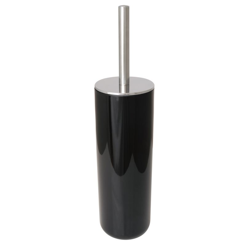 Toiletbørste Alba Sort med Lukket Holder 37 cm