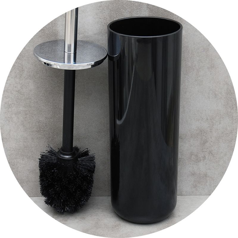 Toiletbørste Alba Sort med Lukket Holder 37 cm
