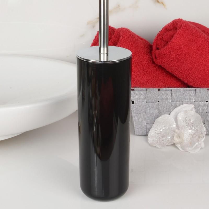 Toiletbørste Alba Sort med Lukket Holder 37 cm