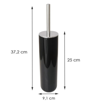Toiletbørste Alba Sort med Lukket Holder 37 cm