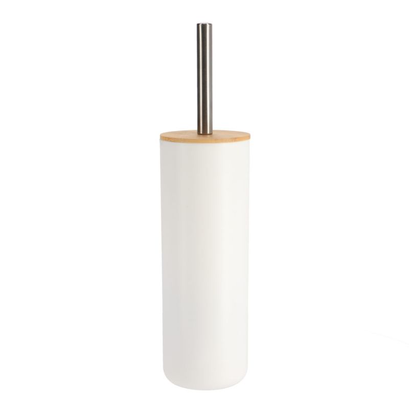 Toiletbørste Bambus Hvid Fritstående 37 cm