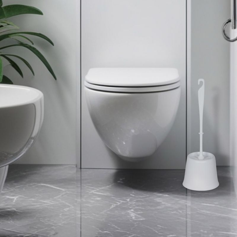 Toiletbørste med Holder Hvid Plastik 38 cm