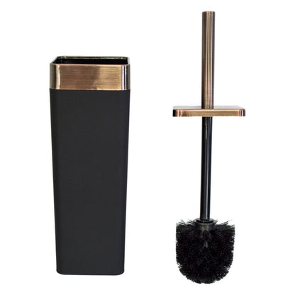 Toiletbørste Sort med Kobberdetaljer 9,2x9,2x36,6 cm