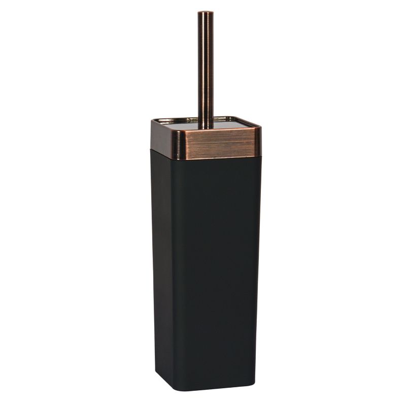 Toiletbørste Sort med Kobberdetaljer 9,2x9,2x36,6 cm
