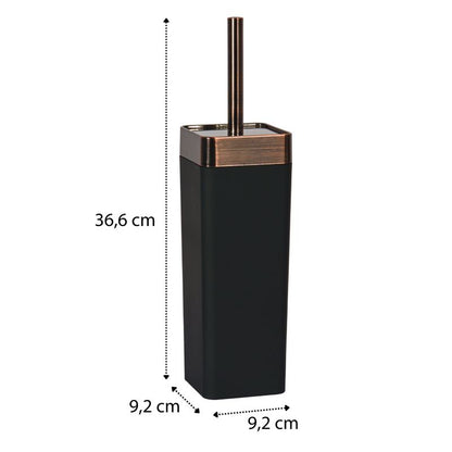 Toiletbørste Sort med Kobberdetaljer 9,2x9,2x36,6 cm