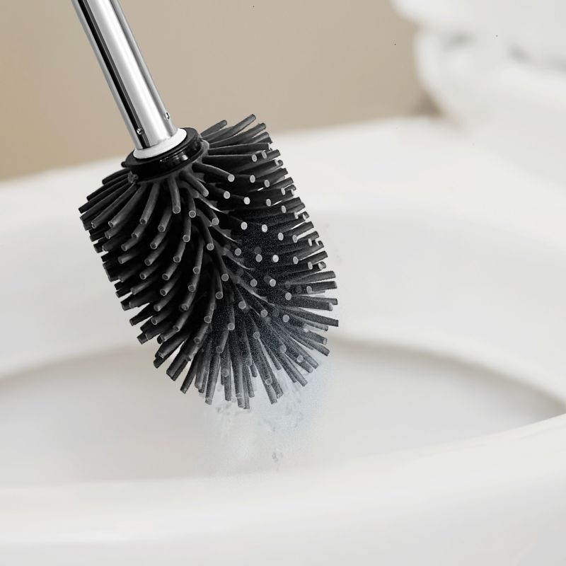 Toiletbørste Sepio Silikone Selvrensende Sølv 36 cm