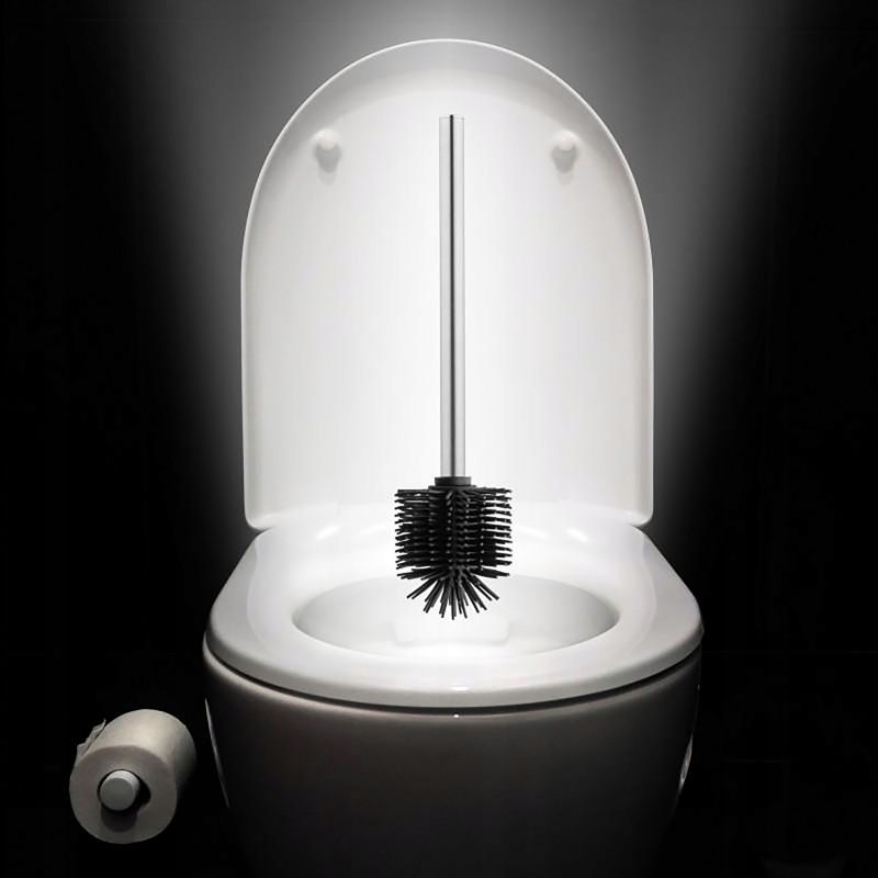 Toiletbørste Sepio Silikone Selvrensende Sølv 36 cm
