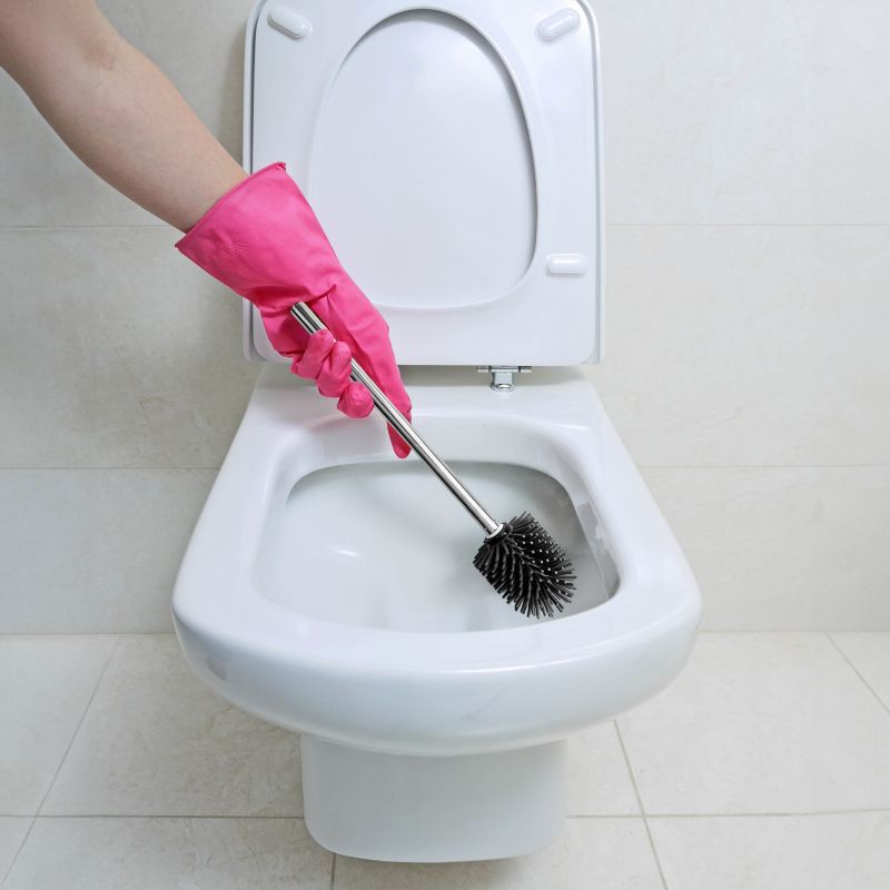 Toiletbørste Sepio Silikone Selvrensende Sølv 36 cm