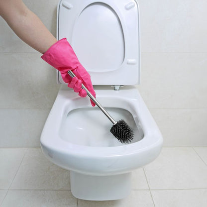 Toiletbørste Sepio Silikone Selvrensende Sølv 36 cm