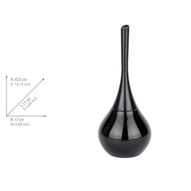 Toiletbørste Stående Keramisk Sort 42,5 cm