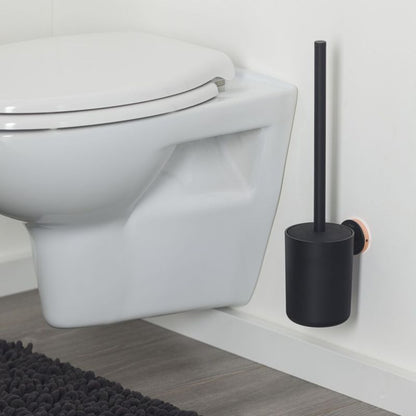 Toiletbørste Urban Mat Sort Væghængt med Dekorative Ringe 1 stk.