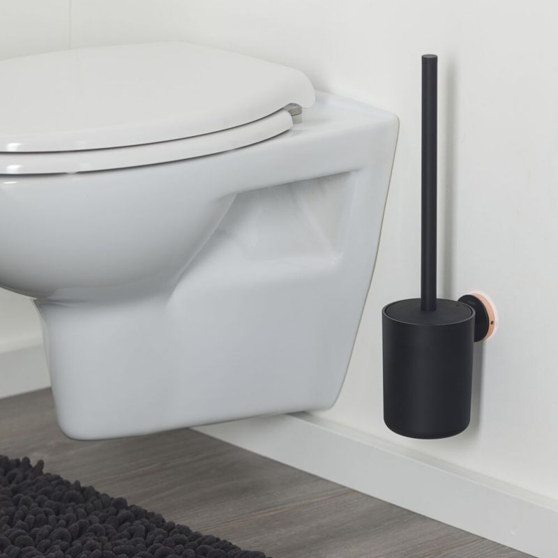 Toiletbørste Urban Mat Sort Væghængt med Dekorative Ringe 1 stk.