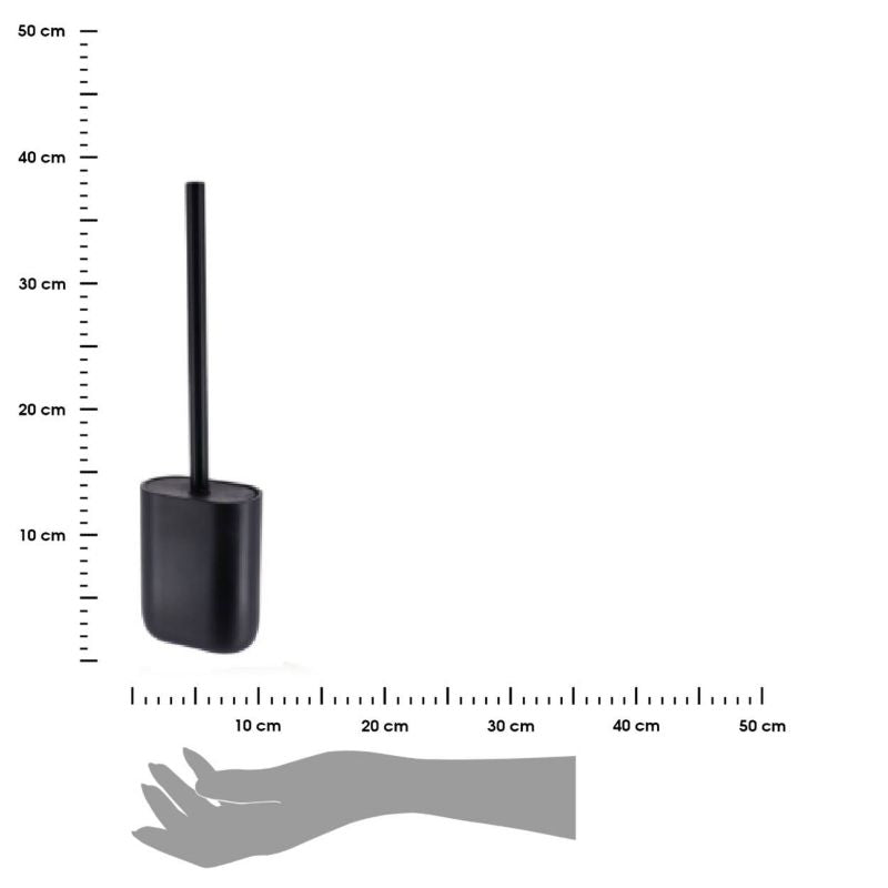 Toiletbørste Sottani Sort Mat Silikonespids 39 cm