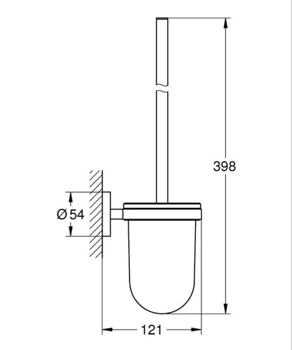 Toiletbørste med Holder og Vægbeslag Børstet Varm Solnedgang 121 mm | 4005176430046