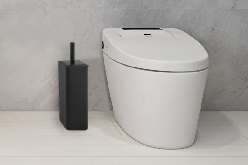 Toiletbørste Fonti Sort Mat Stål 39 cm