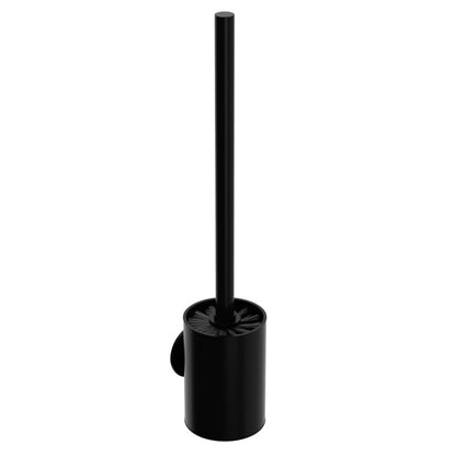 Toiletbørste med Holder Sort Rustfrit Stål 36,6 cm