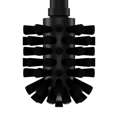 Toiletbørste med Holder Sort Rustfrit Stål 36,6 cm