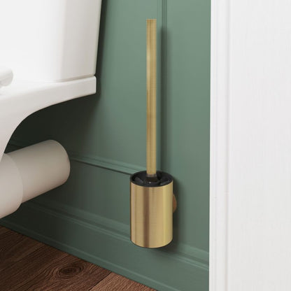 Toiletbørste i Børstet Messing Rustfrit Stål Vægmonteret 36,6 cm