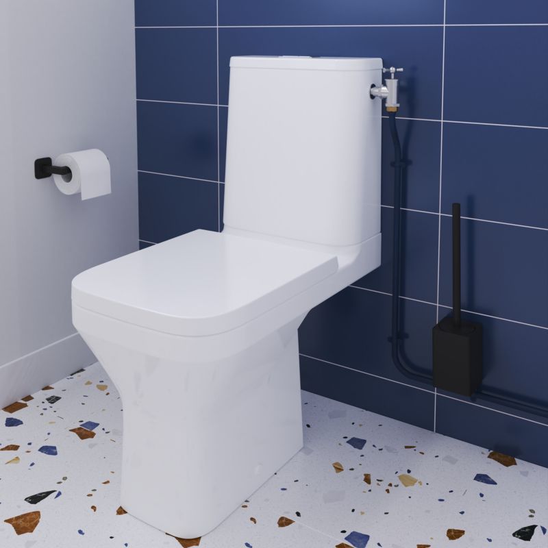 Toiletbørste Teesta 8x38,7 cm Sort Vægmonteret | 5063022507211