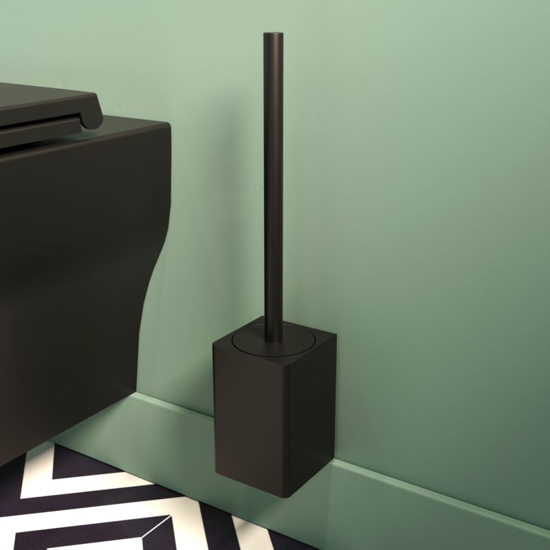 Toiletbørste Teesta 8x38,7 cm Sort Vægmonteret | 5063022507211