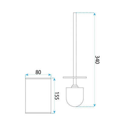 Toiletbørste 8x8x39 cm Krom 1 stk.