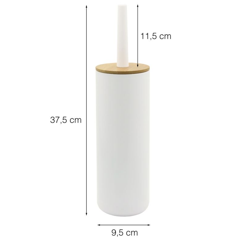 Toiletbørste Bambus Hvid Lukket 37,5 cm | P.MADERA-WHT