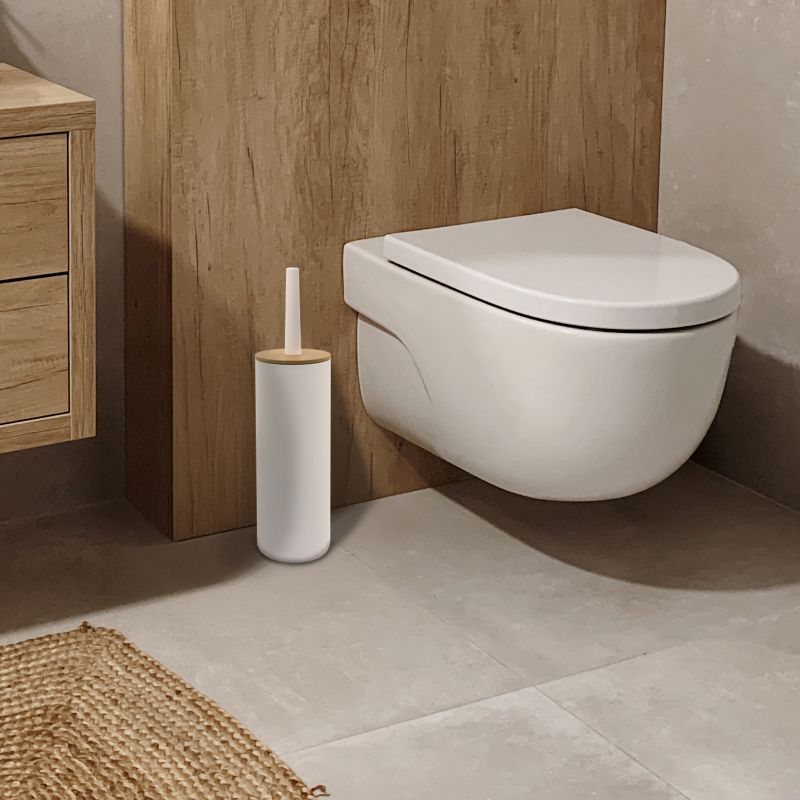 Toiletbørste Tango Hvid Bambus Stål 39 cm