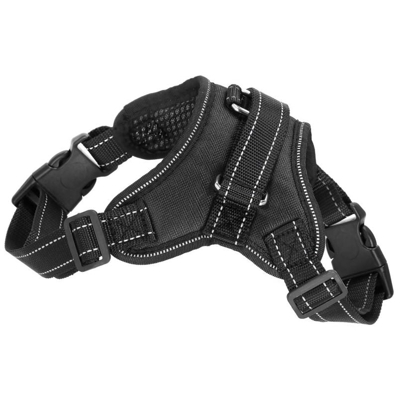 Trykfri sele til hund Springos str. L 36-55 kg justerbar sele sort 1 stk.