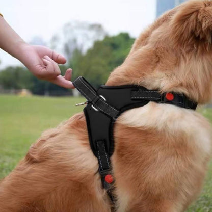 Trykfri sele til hund Springos str. L 36-55 kg justerbar sele sort 1 stk.