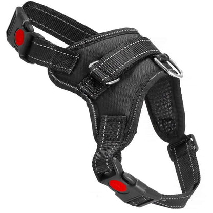 Trykfri sele til hund Springos str. M 19-35 kg, justerbar sele, sort vest, 1 stk.