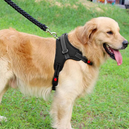 Trykfri sele til hund Springos str. M 19-35 kg, justerbar sele, sort vest, 1 stk.